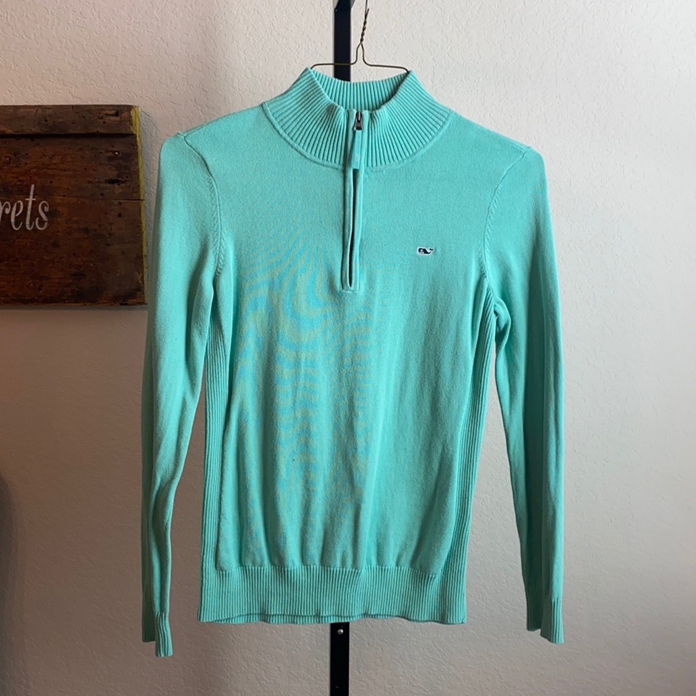 Vineyard Vines sea foam green knitted pullover